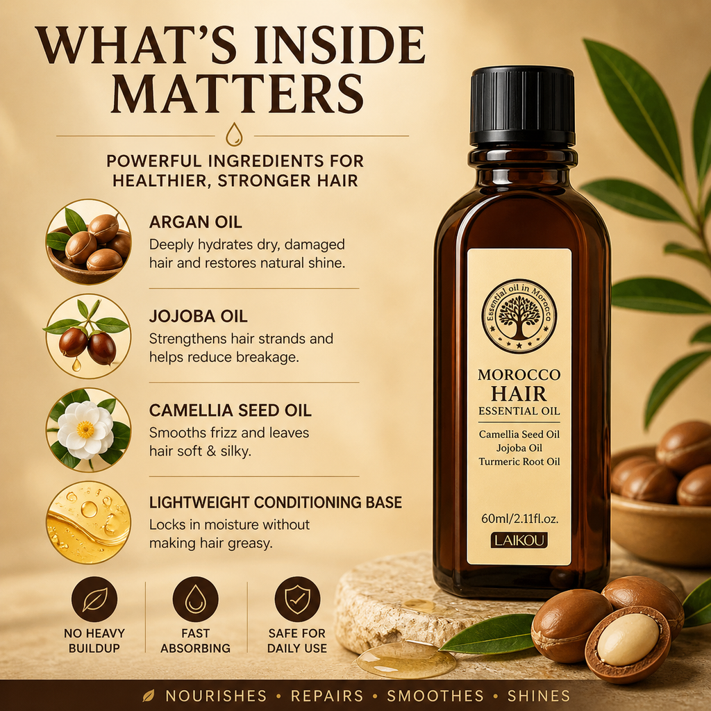 Anti-Frizz Argan Hair Oil – Smooth & Repair Dry Hair