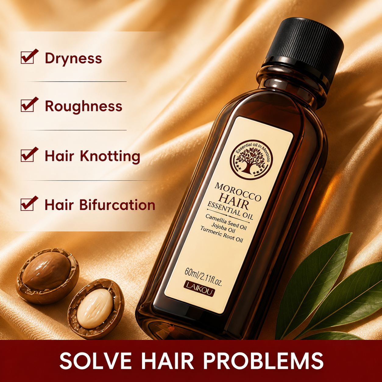 Anti-Frizz Argan Hair Oil – Smooth & Repair Dry Hair