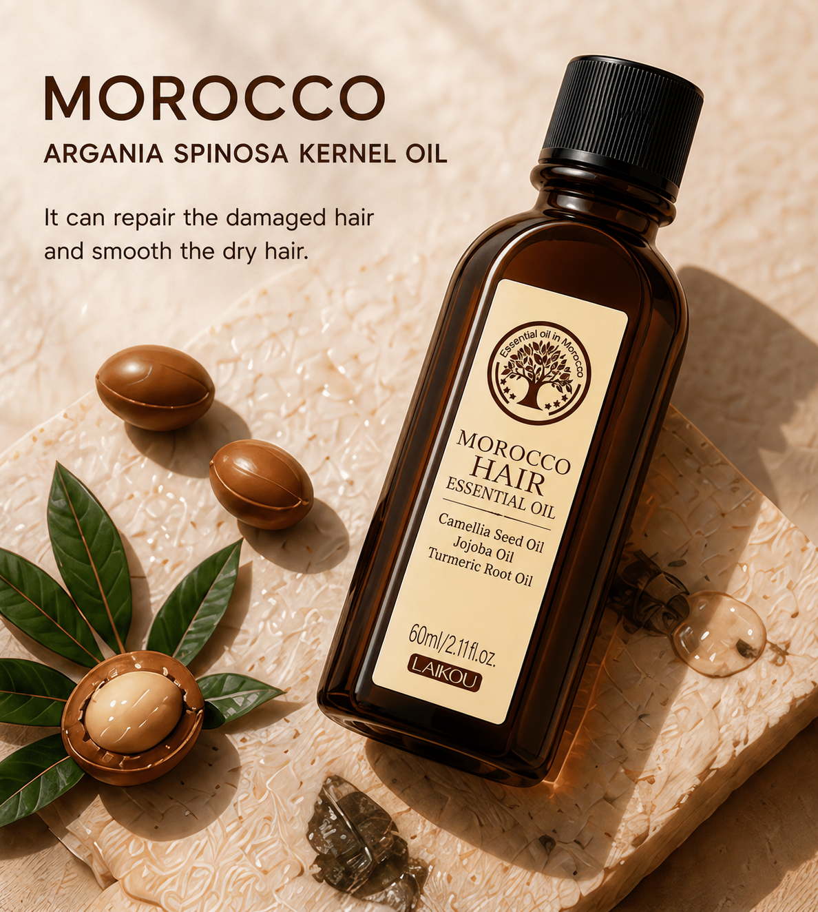 Anti-Frizz Argan Hair Oil – Smooth & Repair Dry Hair